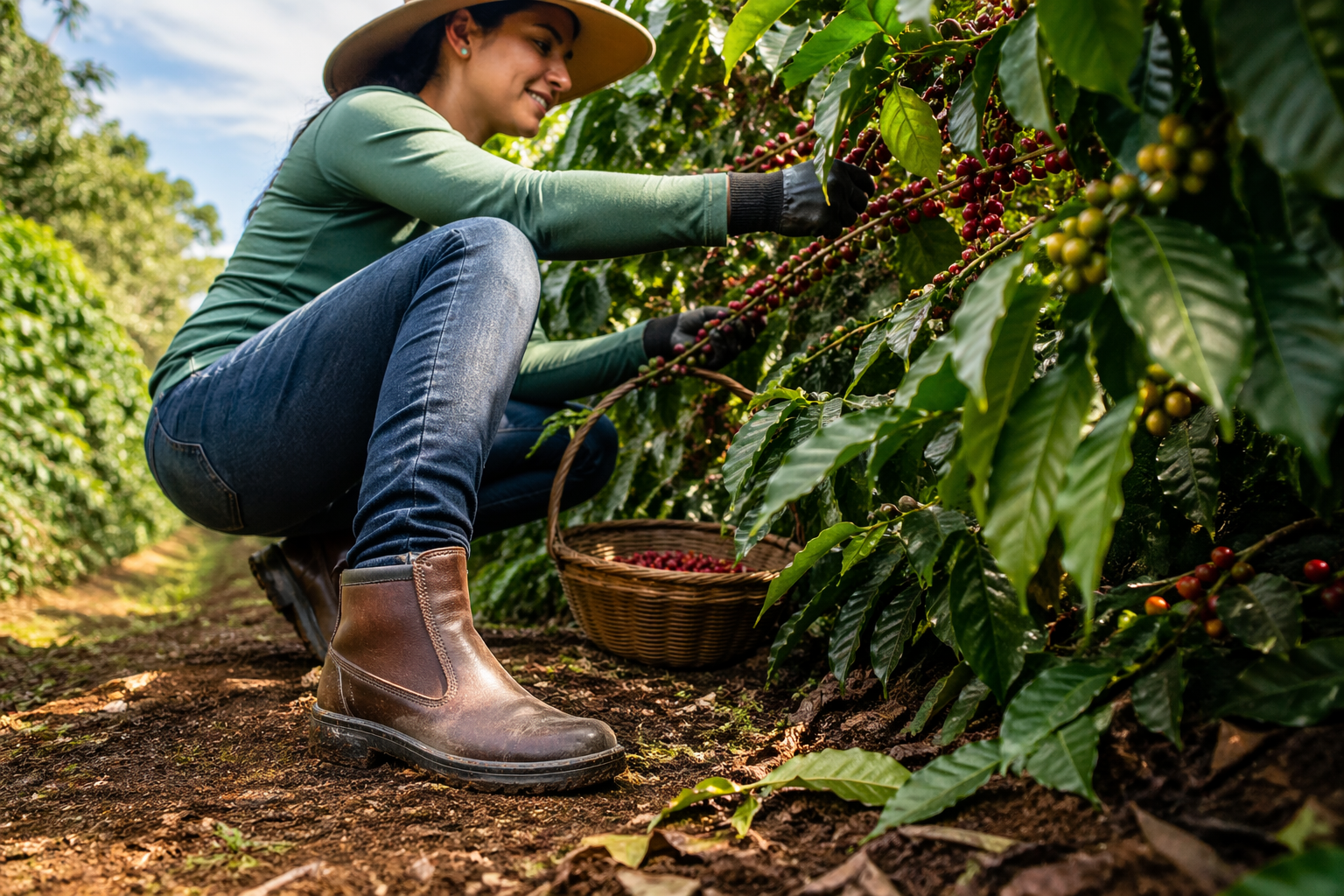 Colheita de Café: Botas e Equipamentos Essenciais para o Campo