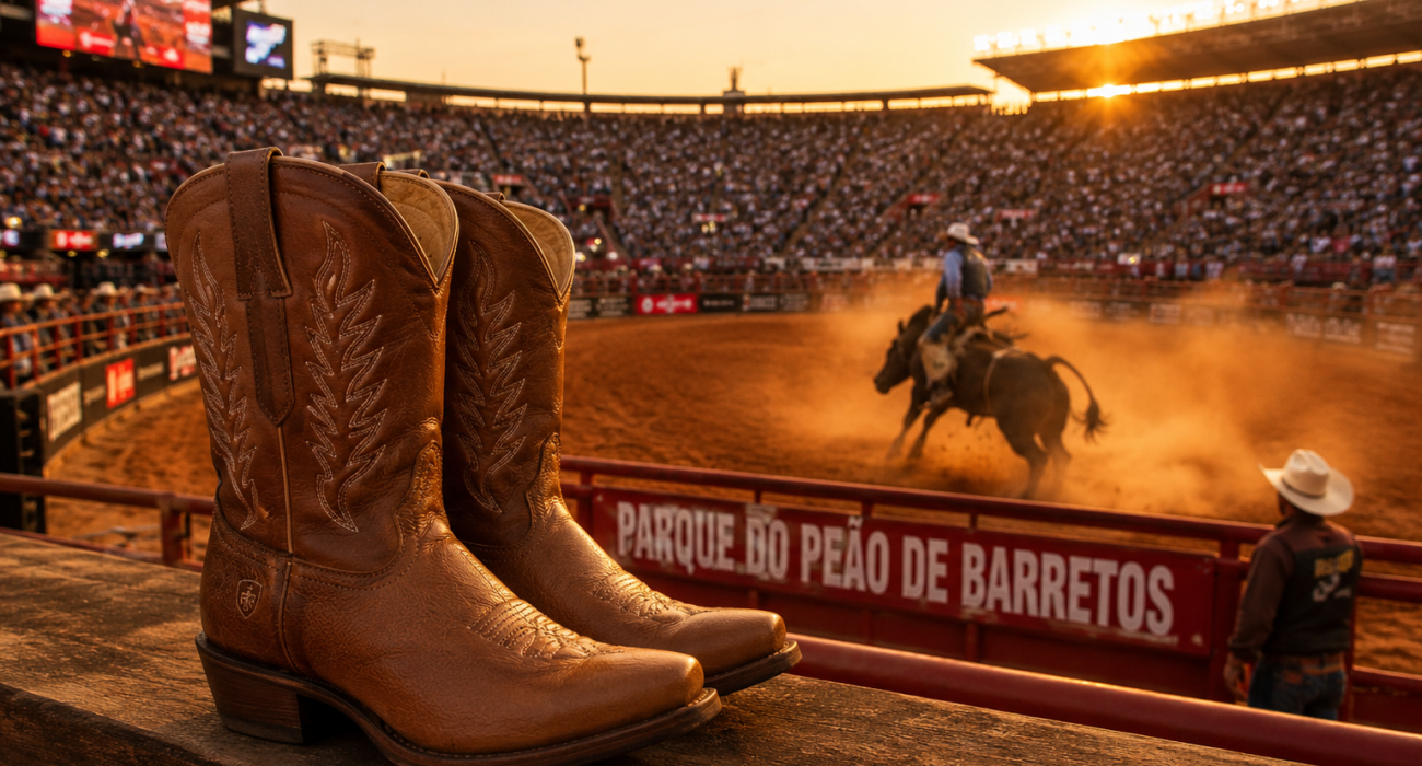 Bota de cowboy em rodeio