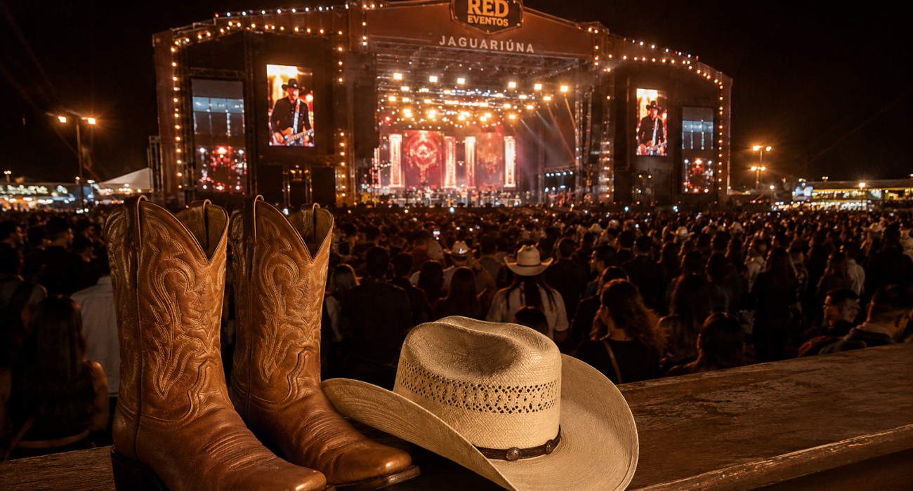 Botas e chapéu em show
