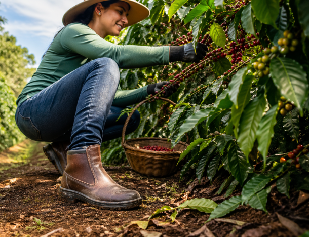 Colheita de Café: Botas e Equipamentos Essenciais para o Campo