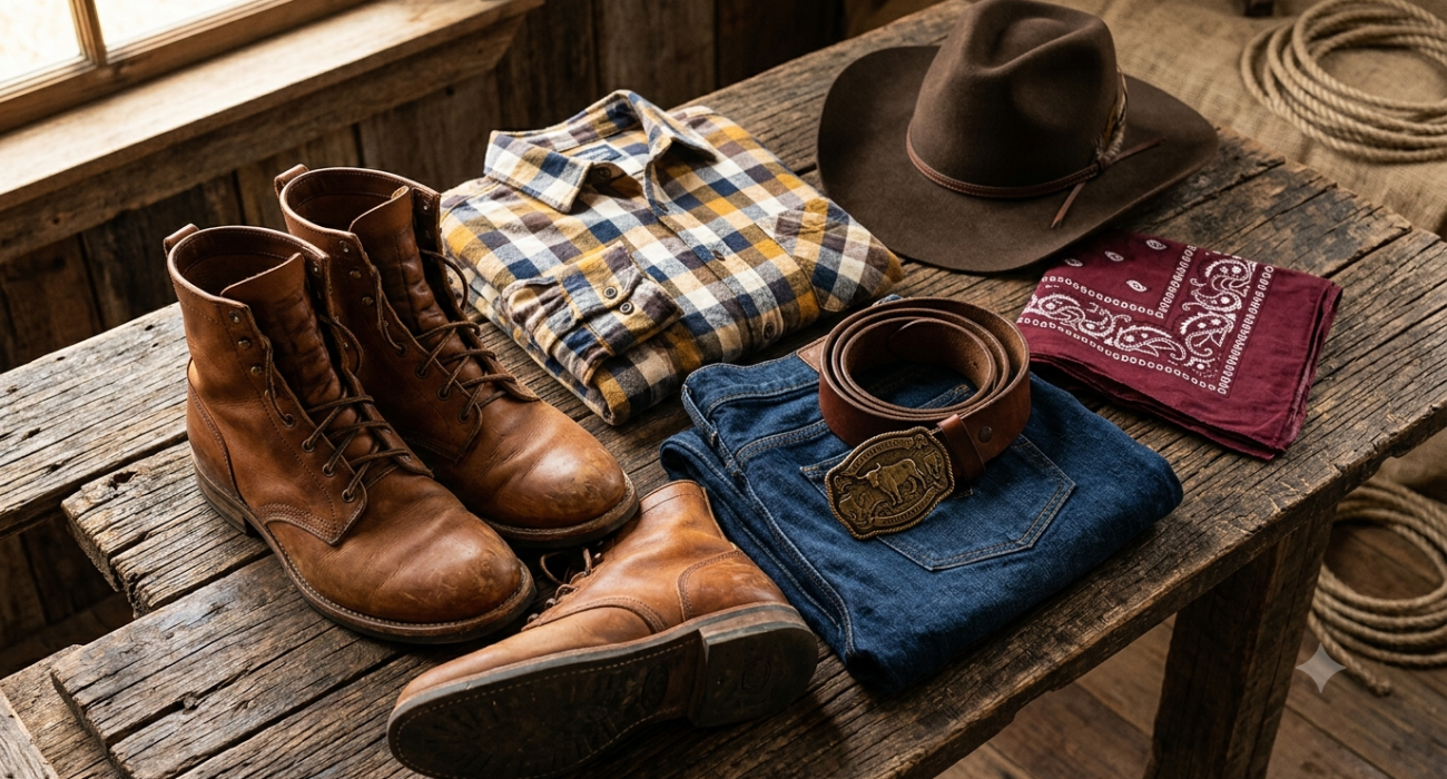 Roupas e acessórios de estilo country